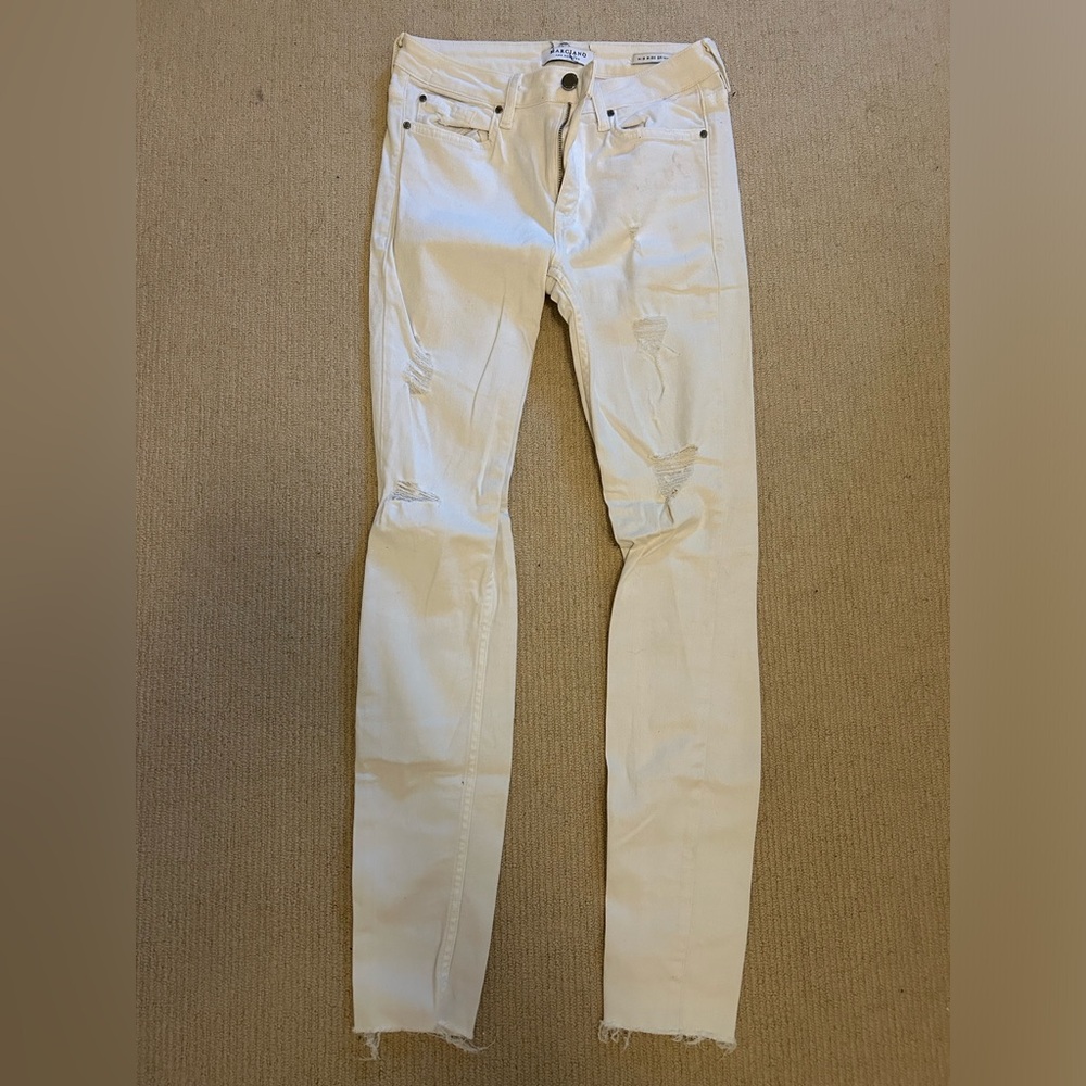 Marciano Los Angeles white mid rise skinny jeans size 27.